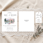 Personalised Watercolour Photo Wedding Greeting Card Invitation with Gift Label and Wedding Message Wedding Engagement Party Gift for Bride Bridegroom