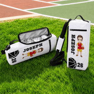 Personalised Basketball Soccer Cartoon Character Insulated Beer Cooler Bag with Name and Number Daily Use Birthday Sports Gift for Friend Sport Lover