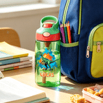 Personalised Splash-Ink Dinosaur 16 oz Food-Grade Kid Water Bottle with Name Back to School Birthday Gift for Boys Girls Dinosaur Lovers
