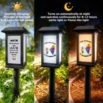 Personalised Colourful Wing Paw Print Pet Photo Solar Garden Light with Name and Text Memorial Gift for Pet Owners