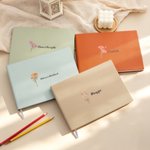 Personalised Birth Flower PU Leather Sketchbook Notebook with Text Daily Use Birthday Gift for Women Writers Sketchers