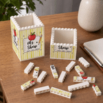 Personalized Teach Love Inspire Large Capacity Building Blocks Brick Pencil Holder with Appellation and Name Teacher’s Day Gift for Teacher