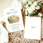 Personalised Watercolour Photo Wedding Greeting Card Invitation with Gift Label and Wedding Message Wedding Engagement Party Gift for Bride Bridegroom