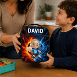 Personalised Football Theme 3D Cartoon Character Lunch Bag with Name Back to School Birthday Gift for Boys Girls