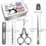 Personalised Vintage Embroidery Scissors Kit with Storage Box Set of 6 Gifts for Tailors