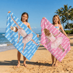 Personalized Cartoon Ballet Girl Quick Dry Soft Oversized Beach Towel with Name Summer Vacation Beach Party Birthday Gift for Girl Ballet Dancer Lover