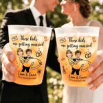 Personalized These Kids are Getting Married Plastic Cups with Photo Name and Text Set of 10 Wedding Favors for Bride Couple Guest