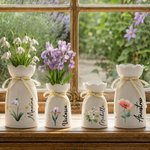 Personalised Constellation Birth Flower Ceramic Vase with Name Home Decor Birthday Gift for Mum Gran Female Friend