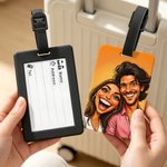 Personalized Exaggerated Comic Photo Luggage Tag Luggage Cover Fits 18-32 Inches Suitcase Travel Accessories Birthday Gift for Travel Couple Family