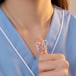 Personalized Hollow Heart Stethoscope Necklace with Name Dainty Jewellery Nurse Week Appreciation Birthday Gift for Medical Staff