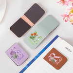 Personalised Diamond Effect Birth Flower Initial Magnetic PU Leather Bookmark Clip with Name Daily Use Birthday Gift for Book Lovers