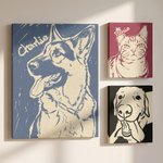 Toile personnalisée avec photo et nom d'animal de compagnie - Cadeau d'anniversaire pour amoureux des animaux
