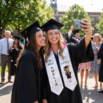 Personalised Glitter Cartoon Graduate Character Graduation Sash with Name Year and School Name Class of 2026 Graduation Celebration Gift for Students