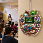 Personalised Apple Shape Book Blackboard Ornament with Text Room Decor Back to School Teacher's Day Appreciation Gift for Teachers