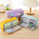 Personalised Apple Star Gradient Colour Name Three-Layer Pencil Case with Text School Supply Back to School Birthday Gift for Kids
