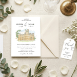 Personalised Watercolour Photo Wedding Greeting Card Invitation with Gift Label and Wedding Message Wedding Engagement Party Gift for Bride Bridegroom