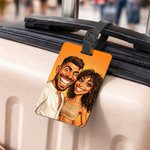 Personalized Exaggerated Comic Photo Luggage Tag Luggage Cover Fits 18-32 Inches Suitcase Travel Accessories Birthday Gift for Travel Couple Family
