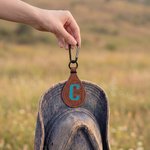 Personalized Hand Embossed Retro Floral Letter PU Leather Magnetic Hat Holder with Carabiner Daily Use Travel Birthday Gift for Man Outdoor Enthusiast