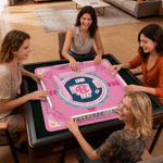 Personalized Charleston Rule Design Non-Slip Mahjong Mat with Letter and Storage Bag Mahjong Club Night Birthday Gift for Mahjong Lovers