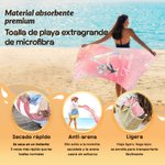 Toalla de playa personalizada con efecto perla y flores de nacimiento inicial y nombre fiesta en la playa regalo de cumpleaños para la familia