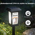 Personalizowana lampa solarna ze zdjęciem pupila imieniem i datą anielskie skrzydła kwiaty tęcza prezent dla właścicieli i rodziny