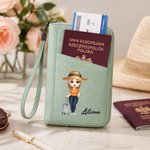 Personalizowane etui na paszport z PU skóry z paskiem imieniem i postacią świetny urodzinowy prezent dla miłośników podróży