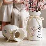 Personalised Constellation Birth Flower Ceramic Vase with Name Home Decor Birthday Gift for Mum Gran Female Friend