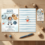 Personalized First Trip Around The Sun Astronaut Invitation Card with Name Time and Photo 1st Birthday Party Gift for Parents