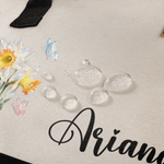 Personalised Birth Flower Large Tote Bag Portable Makeup Bag with Name Travel Accessories Birthday Gift for Women
