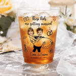 Personalized These Kids are Getting Married Plastic Cups with Photo Name and Text Set of 10 Wedding Favors for Bride Couple Guest