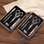Personalised Family Heart Design Tin Box and 6 Pcs Sewing Tools Set with Kid Names Christmas Birthday Gift for Tailor Sewing Lover