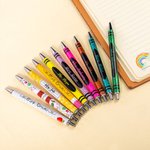 Personalized Apple Crayon Notebook Design 2 Pcs Glitter Ballpoint Pen with Name Back to School Appreciation Gift for Teacher