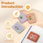 Personalised Diamond Effect Birth Flower Initial Magnetic PU Leather Bookmark Clip with Name Daily Use Birthday Gift for Book Lovers