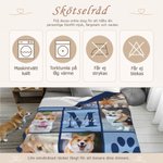 Personlig flerfärgad tassavtryck 6 husdjursfoton mjuk fleecepläd med namn och initial perfekt minnes och sympatigåva för katt och hundälskare