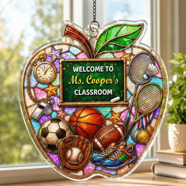 Personalised Apple Shape Book Blackboard Ornament with Text Room Decor Back to School Teacher's Day Appreciation Gift for Teachers
