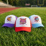 Personalized Neon Mascot Breathable Mesh Hat Baseball Cap with Name Birthday Team Gift for Students Athletes