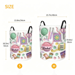 Personalized 3D Yarn Crochet Hook Knitted Pattern Large Waterproof Laundry Storage Basket with Name and Handle Birthday Gift for Knitting Lover