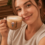 Personalized Constellation Birth Flower 16 oz Clear Glass Cup with Handle and Name Mother's Day Birthday Gift for Woman Mom Grandmother