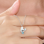 Personalised Birthstone Heart Pendant Necklace with Name Birthday Daily Wear Anniversary Gift for Mum Grandma Woman