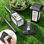 Personalised Colourful Wing Paw Print Pet Photo Solar Garden Light with Name and Text Memorial Gift for Pet Owners