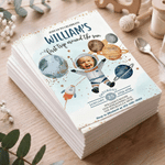 Personalized First Trip Around The Sun Astronaut Invitation Card with Name Time and Photo 1st Birthday Party Gift for Parents