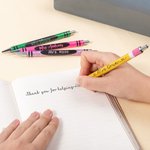 Personalized Apple Crayon Notebook Design 2 Pcs Glitter Ballpoint Pen with Name Back to School Appreciation Gift for Teacher