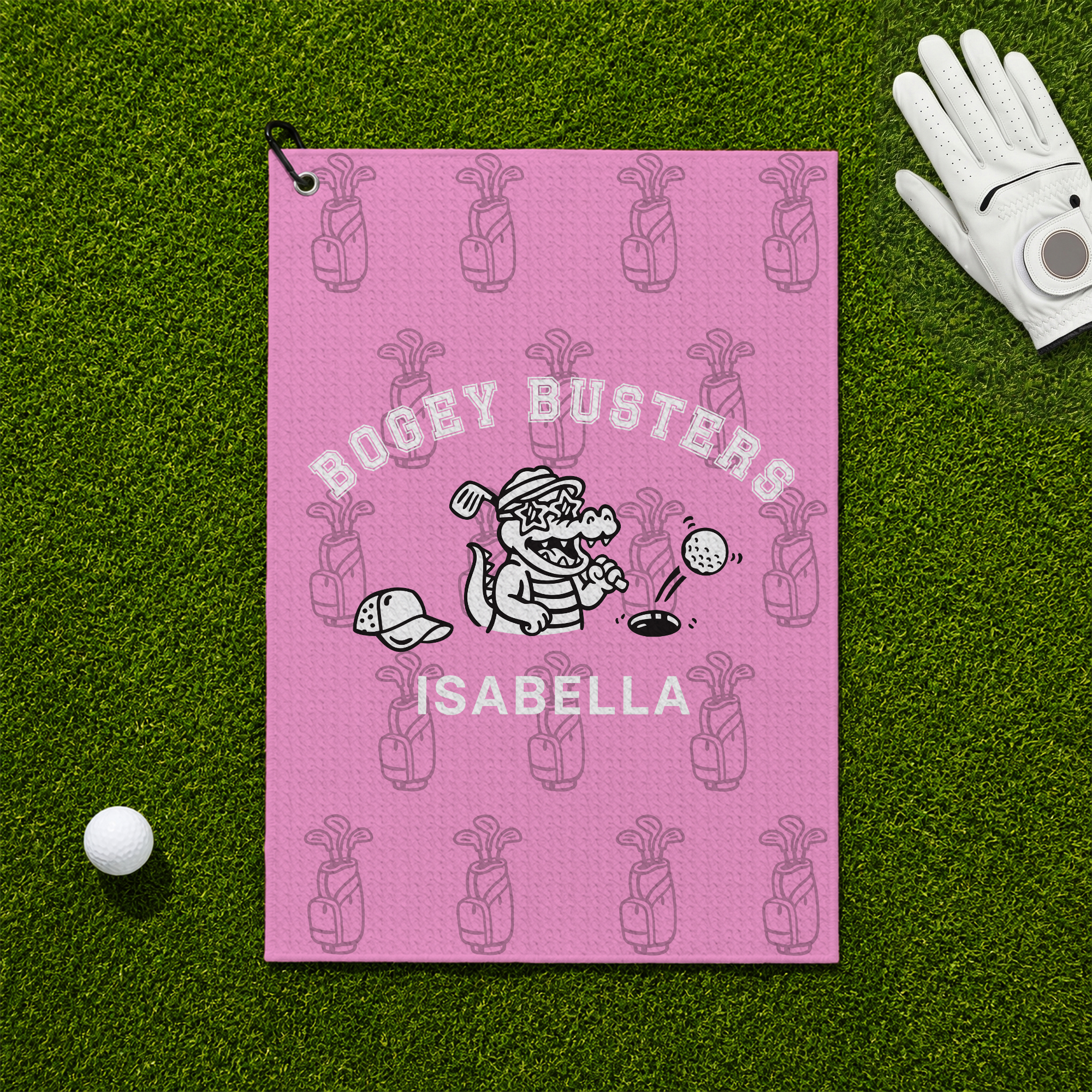 Personalized Crocodile Golf Ball Team Name Lightweight Sports Towel with Name Golf Club Sport Birthday Gift for Golf Lover