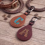Personalized Hand Embossed Retro Floral Letter PU Leather Magnetic Hat Holder with Carabiner Daily Use Travel Birthday Gift for Man Outdoor Enthusiast
