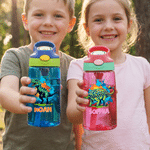 Personalised Splash-Ink Dinosaur 16 oz Food-Grade Kid Water Bottle with Name Back to School Birthday Gift for Boys Girls Dinosaur Lovers