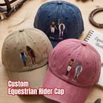 Personalised Cartoon Character Horse Back View Baseball Cap with Name Daily Wear Birthday Gift for Friends Horse Lovers