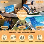 Telo mare personalizzato con mondo sottomarino, taglia oversize ad asciugatura rapida in microfibra - Regalo di compleanno per amici e famiglie