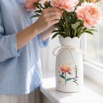 Personalised Constellation Birth Flower Ceramic Vase with Name Home Decor Birthday Gift for Mum Gran Female Friend