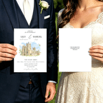 Personalised Watercolour Photo Wedding Greeting Card Invitation with Gift Label and Wedding Message Wedding Engagement Party Gift for Bride Bridegroom