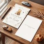Personalized Classic Winnie the Pooh Floral Invitation Card with Name Time and Venue Baby Shower Gender Reveal Party Gift for New Mom New Parents